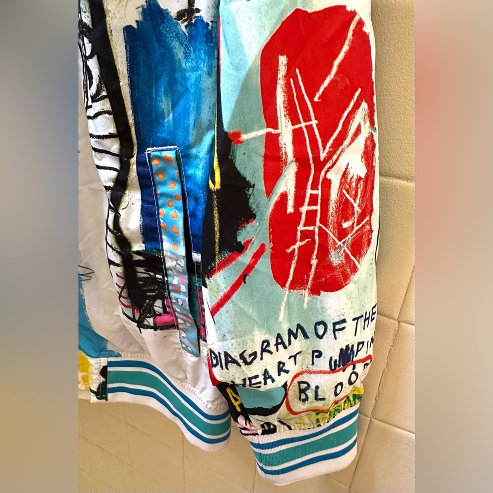 Members Only Basquiat artist easy to wear spring jacket size L art to wear - Picture 5 of 5